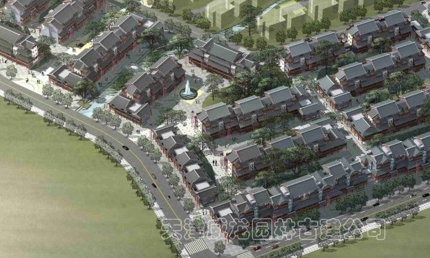 仿古商業(yè)街規(guī)劃設(shè)計(jì)(鳥(niǎo)瞰)3