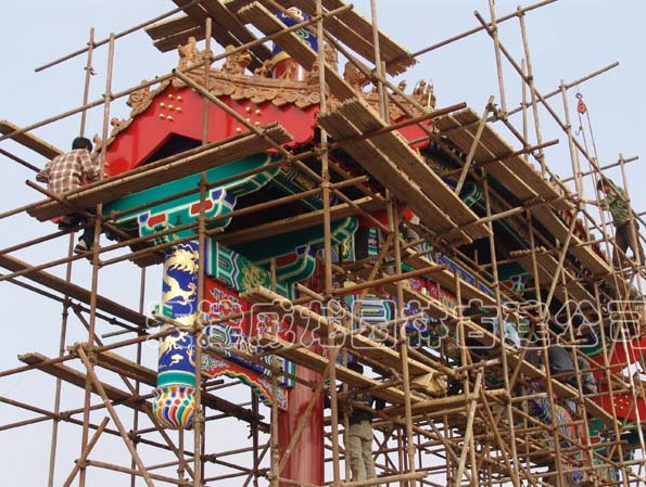 古建筑牌樓在建